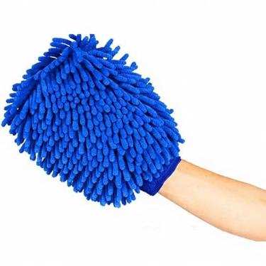 Imagem de Luva de Microfibra para Lavagem Automotiva e Limpeza Geral, Pano Chenille Não Risca, Alta Absorção, Ideal para Carros e Motos (1, Azul)