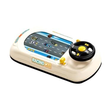 Imagem de menolana Volante de brinquedo educativo, portátil, para crianças de 3, 4, 5 e 6 anos. Simula aventura de dirigir, Branco