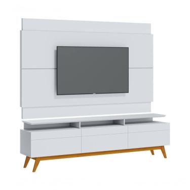 Imagem de Rack Com Painel Classic +3g 2.2 Com Branco Acetinado - Imcal Móveis