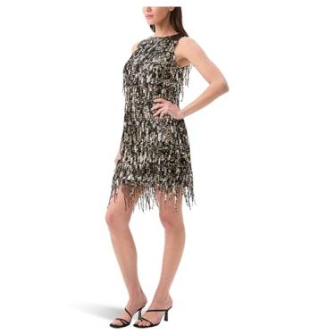 Imagem de Trina Turk Vestido feminino Nini, Preto/dourado, 34