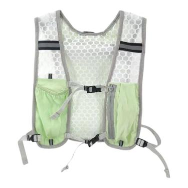 Imagem de UGPLM Mochila de hidratação, colete de corrida com faixa refletora, bolsa para reservatório de água, mochila para escalada, Verde