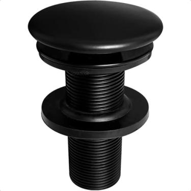 Imagem de Dona D.cor, Válvula Click 7/8 Preta Tampa Cerâmica Banheiro Aço Inox Ralo Pia Para Lavatório 30mm Válvula Inteligente Ralo Click Up Acabamento Fosco