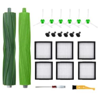 Imagem de Kit de pincéis SHP-ZONE para iRobot Roomba 600 e 700 Séries Roomba 620 630 650 660 680 760 770 780 3 escovas laterais braçadas, escova de batedor flexível, escova de cerdas