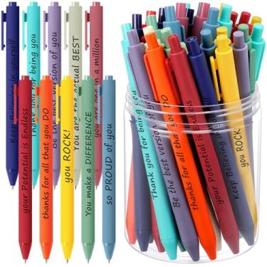 Imagem de Crtiin 50 canetas de tinta gel, canetas de agradecimento, lápis de gel motivacionais, motivacionais suaves, presente de agradecimento para homens, mulheres, colegas de trabalho, escritório, escola