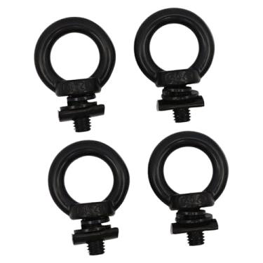 Imagem de JicSuXi Conjunto de 4 Anéis de Fixação com Olhal e Porca Olhal para Veículos - Acessórios para Trilho T para Fixação de Bagageiro de Teto, Preto