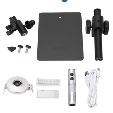 Imagem de Lupa de microscópio digital 12MP HD USB Microscópio eletrônico Ampliação 750X com lente lateral giratória para máquinas-ferramentas CNC Estações de trabalho Liga de alumínio ABS