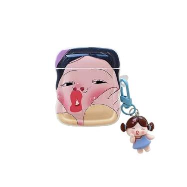 Imagem de Capa CreativeGagFemaleFigurineapple Novo Estilocompatível com appleairpods1stGen3rdGenandPro 2ª geração (Airpods4, [Girl Kissing with Hand on Face] + Charm)