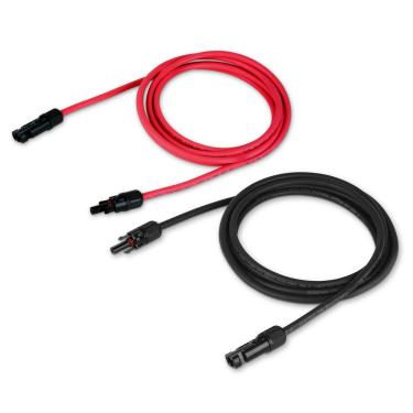 Imagem de Cabo de extensão de painel solar TEMCo 8 AWG/Gauge – Feito nos EUA (extremidades de conector solar M/F) (4,5 metros preto + 4,5 metros vermelho) (variedade de comprimentos disponíveis)