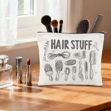 Imagem de Bolsas de armazenamento de coisas de cabelo com zíper, prendedores de cabelo, acessórios para laços, bolsa organizadora para mulheres, filha, viagem, cosméticos, maquiagem, bolsa, bolsa para clipes