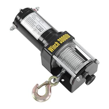 Imagem de KIMISS Kit de Guincho Elétrico 24V Com Controle Remoto - Cabo de Aço de 3000lbs para Acessórios ATV e UTV, Mini Suporte para Fácil Instalação