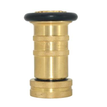 Imagem de DAN SPEED Bocal de mangueira de água para equipamento de incêndio industrial de latão resistente NPT de 2,5 cm