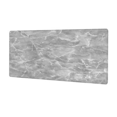 Imagem de Tapete de mouse cinza grande arte de mármore à prova d'água para computador protetor de mesa com base de borracha antiderrapante para escritório, computador, teclado, laptop e mesa de casa, mouse pad