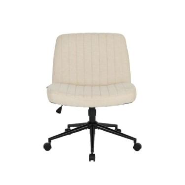 Imagem de Cadeira Escritório DT3 Dolly, Assento Extra Grande e Largo, Leisure, Penteadeira, Escrivaninha, Ceriticação NR-17, Giratória, com rodinha (Tecido, Beige)