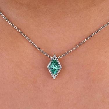 Imagem de 1 colar elegante em formato de diamante, joias femininas, presentes para festa, formatura, decoração diária