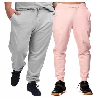 Imagem de Kit 2 Calças Moletom Grande Plus Size G1 Até G5 Básica Com Bolsos-Masculino