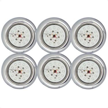 Imagem de Kit 6 Refletores Led 18w RGB Inox para Iluminação Piscina - Hidralux
