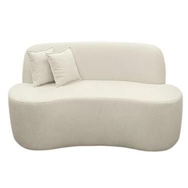 Imagem de Sofá Ondulado Orgânico Pequeno 2 Lugares Sala Bouclé - Tatite Decor, B