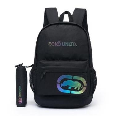 Imagem de Kit Mochila Estojo Ecko Escolar Masculino 17 Litros Moderno Grande Reforçado-Masculino