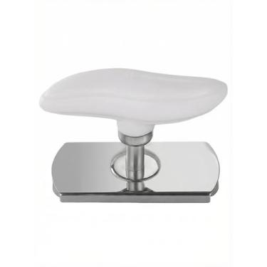 Imagem de Wanhaoshangmao Abridor de lata ergonômico, abridor de tampa de garrafa multifuncional com alça de plástico de toque suave, branco e prata, design de rotação fácil para idosos e pacientes, 6,7 x 8,8 cm