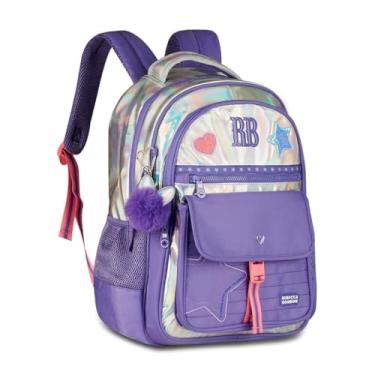 Imagem de Mochila Holográfica Rebecca Bonbon Bolsa Escolar Infantil Femininna RB27021 (Lilás)