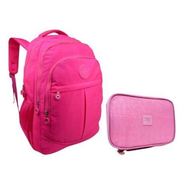 Imagem de Kit Escolar Bolsa Infantil e Estojo Box Feminino Kit Escolar Impermeáv