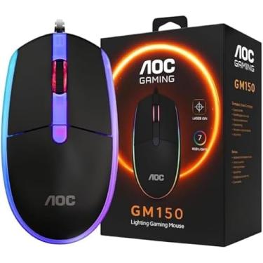 Imagem de Mouse Gamer com Fio 2000 DPI, 6 Botões Programáveis, LED RGB 7 Cores, Preto, Sensor Óptico, USB, 10x3x5.5cm