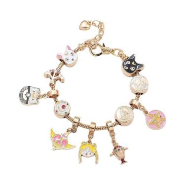 Imagem de Pulseiras De Sailor Moon Para Mulheres, Pingente De Tsukino Usagi, Con