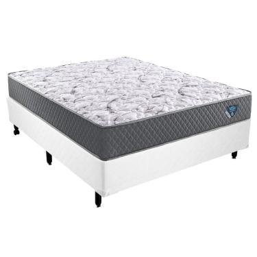Imagem de Cama Box Branco com Colchão Casal Ecoflex Adapto - 138x188