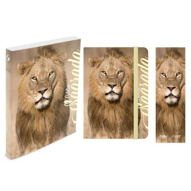 Imagem de Kit Leão no Campo de Trigo - Moleskine + Bíblia Brochura NVT + Marca Página