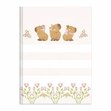 Imagem de Caderno Costurado Capivara 160 Folhas – Caderno Escolar Criativo com Estampa Fofa