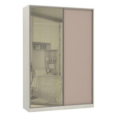 Imagem de Guarda-Roupa Solteiro Luciane 2 Portas 3 Gavetas Prime Plus 159 Cm Com Espelho Reflecta