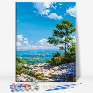 Imagem de HUINORYA CHEAHA State Park Alabama Tela Emoldurada DIY Kit de Pintura por Números Bar Café Caverna Parede Casa de Banho Varanda Pátio Decoração Presente, 40,6 x 30,5 cm