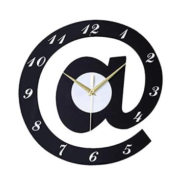 Imagem de AkosOL Decoração de parede de metal para casa, relógio de parede para decoração de sala de estar, relógios de parede modernos, relógios silenciosos sem tique-taque, 30 cm/12 pol, preto