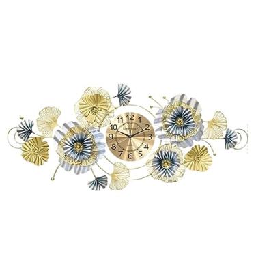 Imagem de AkosOL Relógio de parede dourado para decoração de sala de estar relógio de parede moderno de metal decoração sem tique-taque relógios de parede silenciosos para casa relógios de parede decorativos