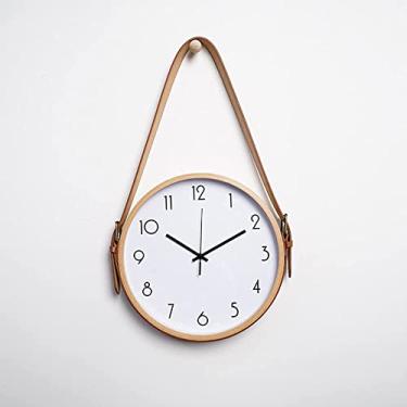 Imagem de AkosOL Decoração de parede de metal para casa, relógio de parede para decoração de sala de estar, relógio de parede, relógios de parede de madeira silenciosos sem tique-taque de 25 cm