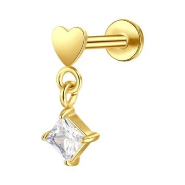 Imagem de Conjunto De Brincos De Cartilagem Dourados 16G Em Aço Inoxidável Com Z