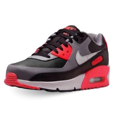 Imagem de Nike Tênis infantil Air Max 90 (HF6358-005, preto/cinza claro/carmesim brilhante/poeira fóton), Preto/cinza claro/carmesim brilhante/poeira fóton, 4 Big Kid