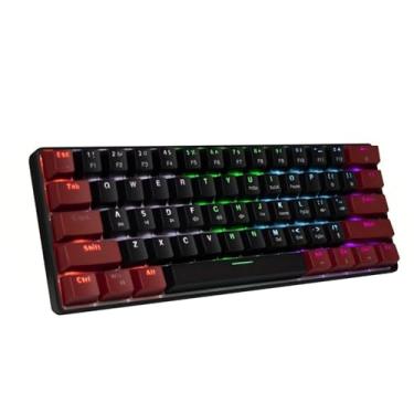 Imagem de Teclado Mecânico 61 Teclas Gamer RGB Com Fio Compacto Portátil para Escritório Comercial Tipógrafos Uso em Desktop Design Ergonômico Cabo Desmontável