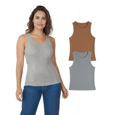 Imagem de Kit Com 2 Regatas Ribana Feminina Cores Sortidas-Feminino