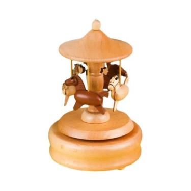 Imagem de Caixa De Música Retrô De Madeira Com Mecanismo De Corda, Decoração Vin