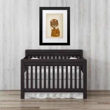 Imagem de Quadro Infantil Retrô Urso Aviador- 60X48Cm