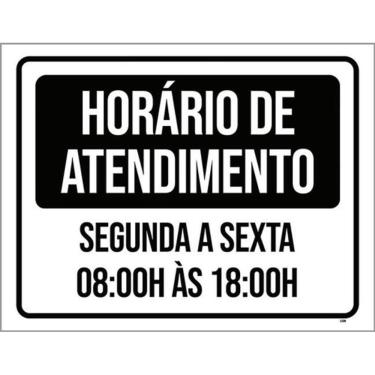 Imagem de Kit 3 Placas Horário Atendimento Segunda Sexta 8H 18H