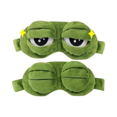 Imagem de Máscara De Dormir Unissex Macia 3D Sapo Triste, Tapa-Olho Natural, Pro