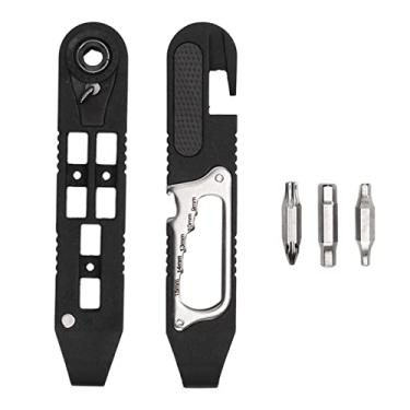 Imagem de plplaaoo Kit de ferramentas de elevação de pneu de bicicleta, preto, hexagonal, alavanca de pneus, ferramenta catraca, multifuncional, acessórios de bicicleta para reparo e manutenção de pneus, fibra