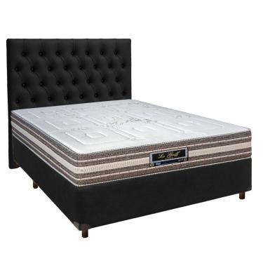 Imagem de Cama Box + Colchão Casal Molas Ensacadas Legriff Sankonfort + Cabeceira Estofada