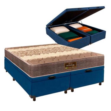 Imagem de Conjunto Cama Box Bau Blindado Queen + Colchão D26 Ortophedic Sankonfort