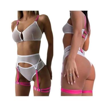 Imagem de Conjunto De Lingerie Transparente Sexy Para Mulheres, Sutiã, Calcinha 