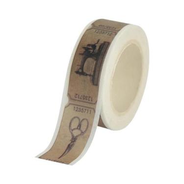 Imagem de Fita Washi Vintage Com Estampa De Grade 10M, Adesivos Decorativos De P