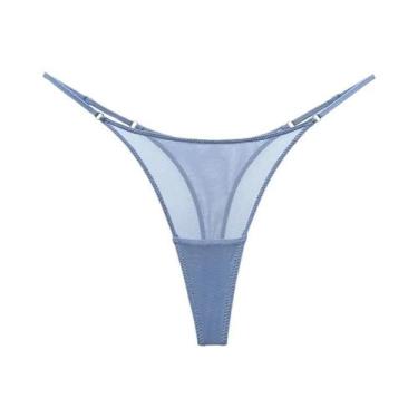 Imagem de Tanga Feminina Sexy Transparente De Renda E Tule Com Cintura Baixa, Es