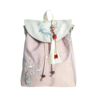 Imagem de Mochila De Lona Artesanal Estilo Chinês Retrô De 15 Polegadas Com Bord